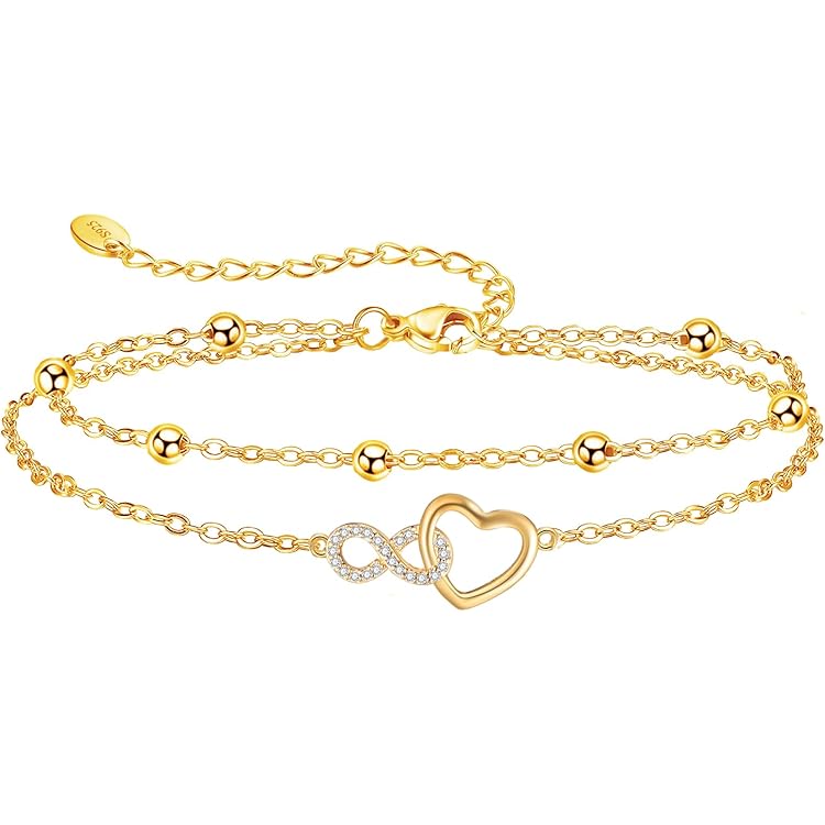 Cangall Gold Fußkettchen Für Damen - Verstellbar 22+5cm Strand Style