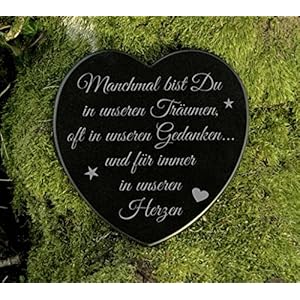 Grabschmuck Gedenkstein Herz Trauerspruch
