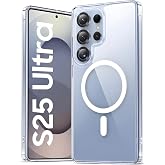 GGM GİYİM & AKSESUAR Samsung Galaxy S25 Ultra i&ccedil;in Magsafe ile Uyumlu Arka Kısmı Şeffaf Kenarları Silikon Yapılı G&uuml;&ccedil;lendirilm
