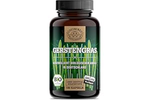 ‎SCHEUNENGUT Barley Grass Capsules Organic 180 Pieces 3000 mg per Daily Dose Important: 100% Certified Organic Goods I From Controlled Organic Cultivation I Vegan and No Additives -DE- SCHEUNENGUT®