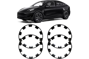 CISSIYOG Protector de Llanta de Rueda Compatible con Tesla Model Y, 20'' ABS Repuesto de Llanta de Tapacubos Resistente a Arañazos Compatible con Tesla Modelo Y 20''(Negro Mate)