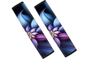 Showudesigns Lot de 2 housses de ceinture de sécurité de voiture à motif floral bleu pour adultes et enfants