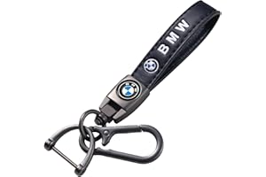 Pipiruew Leather Car Keychain, Metal Car Key Ring Key Chain for Car Key Fob Accessories, Car Key Fob Keyring Replacement