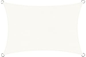 Cool Area Voile d'ombrage Rectangulaire 2.5x3.5m Respirant Toile Ombrage Une Protection des Rayons UV pour patio Jardin, Terrasse,Extérieur,Balcon, Couleur Crème