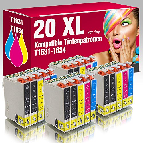 ms-point® 20 kompatible Druckerpatronen für Epson Workforce WF-2010W WF-2010 WF-2510FW WF-2510 WF-2520NF WF-2520 WF-2530WF WF-2530 WF-2540WF WF-2540 16XL