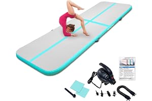 Uppblåsbar luftmatta, tumble track, 3 m/4 m/5 m, gymnastikmatta, 10 cm hög, halkfri gymnastikmatta för hem, utomhus, fitness, yoga, träning, cheerleading