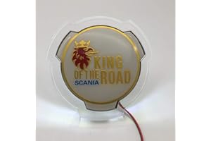 FTC 1 Piezas para Scania Griffin Badge 80mm ABS Truck Logo Insignia de la Parrilla Delantera Delantera con Emblema de iluminación LED Blanca (White Gold)