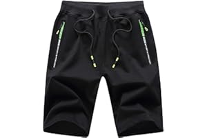 JustSun Pantaloncini Uomo Sportivi Running Palestra con Tasche Zip