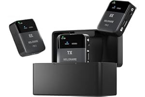 MELONARE PM-2 Tragbares kabelloses In-Ear-Monitor-System mit Ladecase, Sender & Empfänger, 24-Bit/48kHz Audio, OTG-Eingang, Mono/Stereo-Schalter, ideal für Live-Auftritte, Studio & Bands