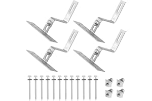 TWSOUL Crochet de toit photovoltaïque, fixation panneau solaire, crochet de toit en acier inoxydable PV Kit de montage pour installation solaire, support de panneau solaire réglable (D - 4 PCS)