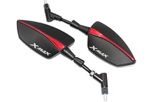 DHWUIASF para Yamaha XMAX300 XMAX400 Xmax X-MAX Xmax 125 XMAX250 Xmax 300 400, Espejos Retrovisores Laterales para Motocicleta, Scooter Universal De 8MM Y 10MM Decorar (Color : Red)