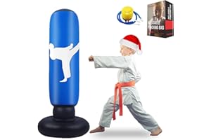 FOYOCER Boxsack für Kinder 160cm Stabiler Aufblasbarer Boxsack für 3-12 Kinder Geschenke Für Jungen Und MäDchen Kinder Boxset zum Üben von Karate Taekwondo MMA Sandsäcke für Kleinkinder