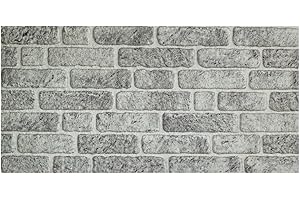 Izodekor - Panneaux muraux 3D en polystyrène imitation pierre - Pour cuisine, salle de bains, balcon, chambre à coucher, salon, mur arrière de cuisine et terrasse - Blanc-gris