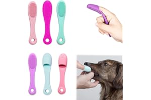 CUHZA 6 Pièces Brosse à Dent Chien, brosse à dent en silicone pour chien, Silicone Brosse à Dents pour Animaux, soins dentaires pour chiots, chats et petits animaux de compagnie