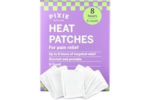 PIXIE CUP Pixie – Patchs Chauffants Antidouleur pour Crampes Menstruelles – Thérapie Chaleur Bas-Ventre et Dos – Alternative Naturelle à la Lidocaïne/ICY Hot – Jusqu’à 8 h – 6 Patchs Jetables Discrets