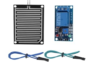 KUULEYN Rain Water Sensor Module, Raindrops Sensor, Raindrops Sensor, 12V Rain Water Raindrops Detection Sensor Module Relay Control Module with Relay module and 20cm cable
