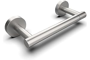 WZRUA Toilet Roll Holder Wall Mounted, Brushed Nickel SUS304 Stainless Steel Toilet Paper Holder for Bathroom, Double Post Pivoting Toilet Roll Holder for WC, Washroom