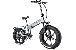 SAMEBIKE 20" Folding Electric Bike Fat Tire Electric Bicycle for Adults with 48V10AH Removable Battery E Bike Electric Mountain Bikes