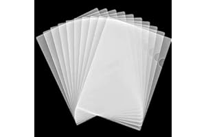 ATB-Foger 24Pcs Plastic Clear Document Folders Clear Wallets Open Top and Side Plastic Folders for Office School Work Report Presentation Project Documents File
