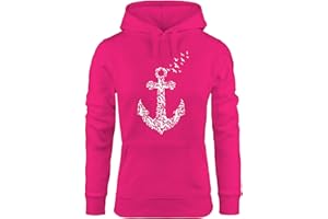 MoonWorks Hoodie Damen, Anker Vogel Anchor Birds, Sweatshirt Kapuze Kapuzenpullover