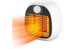 HyAdierTech Mini ceramiczny termowentylator, przenośne grzejniki elektryczne, oszczędny termowentylator o mocy 500 W, ogrzewanie biurowe z przełącznikiem dźwigienkowym, małe ogrzewanie pomieszczeń, do biura i domu