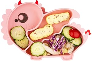 nohlerlife Silikon Teller für Baby Kinder - Babygeschirr, Rutschfest, BPA-frei, Silikonteller Babyteller Saugen Abwaschbar für Spülmaschine, Mikrowellenfest