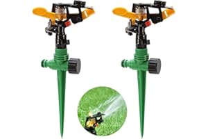 BESTZY Espátula de riego para césped, 2 unidades, rociadores automáticos de 360 grados, rotativos para césped, agua, para jardín, césped, plantas