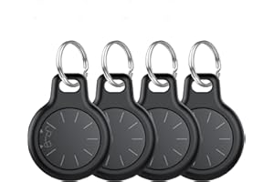 TAOBOSEC Air Tracker Tags 4 Pack, Item Locator Compatible With Apple (IOS Only) Replaceable Battery, Item Finder For Keys,Luggage,Suitcase etc, IP67 Waterproof Smart Tracker Air Tag-4 PCS with Holder Keychain