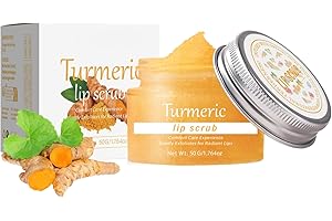 IZBEAUVO Turmeric Lip Scrub Exfoliator, Vitamin C Lip Scrub, Moisturizing Lip Care to Remove Dead Skin, Lip Exfoliator Scrub, Sugar Scrub for Chapped & Cracked Lips (1 Pcs, Turmeric)
