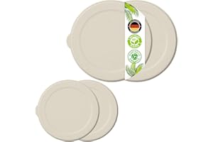 FALKENHORN BIO Dosendeckel – 2x Klein + 2x Groß mit Lasche - Kombi-Set – für Konservendosen 200g/400g/800g – Creme – BPA-frei, nachhaltig, spülmaschinengeeignet – aus Zuckerrohr – Made in Germany