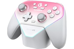 GameSir Super Nova Multiplatform Game Controller – 2.4G Wireless for PC/Switch/iOS/Android – Hall Effect Joystick & Triggers, Magnetic Faceplate, RGB Lighning,Charging Dock (Whipped Pink)