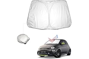 BIBIBO FIAT 500 Abarth 595 Frontscheibenabdeckung Kompatibel mit FIAT 500 Abarth 595 2017-2023, Sonnenschutz Auto Frontscheibe Faltbar, Hitzeschutz Auto gegen UV-Strahlen