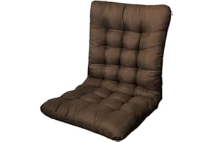 TJSKLCV Garden Chair Cushions with Backs, Waterproof Soft Outdoor Seat Pads, Premium Tufted Soft Chair Pads, Rocking Seat Cushions High Back Chairs Cushion for Recliner Patio Sunbed Bench, 45x85CM