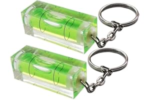 Fliyeong Mini Spirit Level Keyring Keychain Tool DIY Gadget Novelty gift Mini spirit level 2 pack