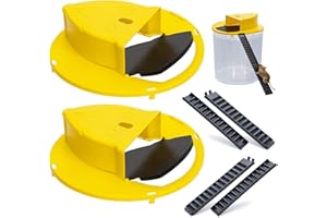 LEKUNI 2 Piezas Trampa Ratones Vivos, Trampas para Ratones Hechas De Plástico para Atrapar Varios Ratones Al Mismo Tiempo, Uso En Interiores Y Exteriores, Aptas para Bidones De 5 Galones