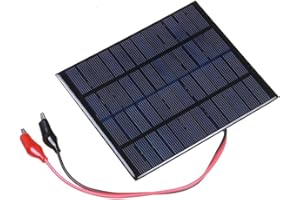 DystopiaWorld Panel Solar Portátil 10W 12V Panel Solar Policristalino con Clip para Batería 9-12V Ideal para Jardín y Camping al Aire Libre