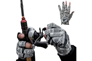 2XK-NOV Guantes de Pesca Antideslizantes, Guantes de Ciclismo Verano Medio Dedo para Hombre y Mujer, para Pesca, Caza, Senderismo (Mida la Circunferencia de la Palma Antes de ordenar)