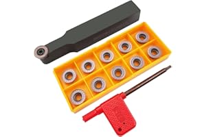 ASZLBYM 11pcs RPMT1204MOE R6 Inserti per fresatura in metallo duro indicizzabili Fresa a lama con 5/8"/16mm SRDPN1616H12 Portautensili per fresatura in metallo duro indicizzabile