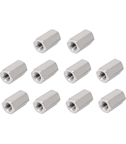 thumbnail image 2 of 4set M10x1 Threaded Extension Rod Kit 100mm Coupling Nut Pipe Hex Nut 2 of 12