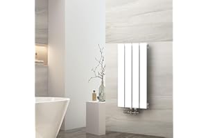 EMKE Heizkörper Klein 600x300mm, Vertikal Heizkörper Flach Badezimmer Flachheizkörper Mittelanschluss Design Paneelheizkörper Einlagig Wandheizkörper Weiß 233 Watt