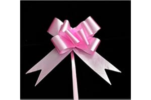 Gifts 4 All Occasions Limited SHATCHI 50mm/5cm Pink Large Ribbon Pull Bows for Party Wall, Gift Wraps, Christmas Trees, Wedding, Birthday Hampers Decoration Florist Pullbows 10Pk