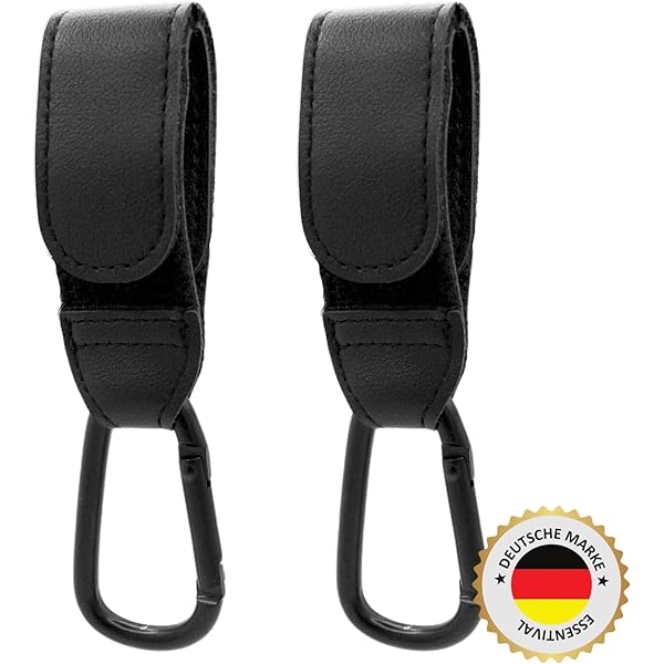 Lot De 4 Crochet Poussette, Crochets Poussettes Universelle Adapter Noir Multifonctionnel,Crochet Poussette,Accessoires Poussette,Accessoires Porte- Sac Et Courses, Robustes Et Pivotants