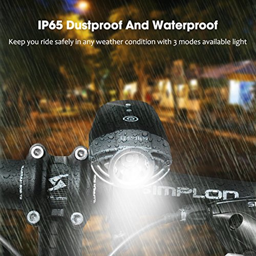 Fahrrad Licht | 2000 mAh/1000 Lumen LED Fahrradlampe USB wiederaufladbar, Super Hell Wasserdicht Licht für Fahrrad/Taschenlampe für Mountain & Kids & Street Fahrrad - 4