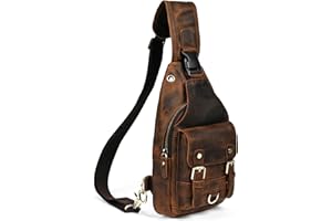 Handadsume lona + bolso diario de senderismo de cuero genuino, bolso de tirantes, bolso de hombro triangular, bolso de pecho masculino y femenino FB8013