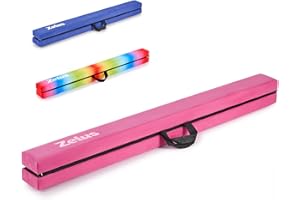 ZELUS Poutre de gymnastique poutre d'équilibre pliable 244 cm poutre de sol base antidérapante avec poignées pour petits, débutants et gymnastes pour maison