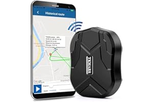 TKMARS GPS Tracker Ohne ABO GPS Tracker Auto 90 Tage Standby-Zeit, 5 Sekunden Zum Aktualisieren Der Position, Stark Magnetisch und Wasserdicht mit Kostenloser App, 5000mah