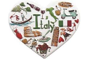 WEDAREGO Calamita per frigorifero 3D Italia a forma di cuore souvenir turistico adesivi magnetici in resina magnete frigorifero decorazione casa e cucina dalla Cina (Italia)