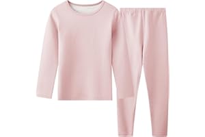 Hoseay Biancheria Intima Termica Bambino, Set Intimo Termico Ragazzi Ragazze, Maglia e Pantaloni Foderato in Pile 2 Pezzi Abbigliamento Caldo per Sport Sci Autunno Inverno 7-13 Anni