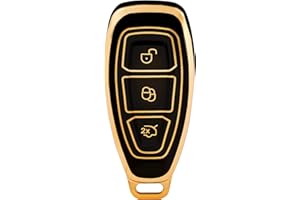 OFFCURVE Funda Llaves Coche Carcasa Llave, TPU Funda Mando Coche Carcasa Mando 3 Botones para Ford Fiesta Focus Kuga Fusion Mondeo Ecosport Galaxy Explorer Intelligent Edge Ranger B-MAX C-MAX S-MAX