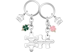 QTZXZX Regalo Portachiavi per Coppia, per Proprietario Inaugurazione Dolce Casa Nuova Unisex Portachiavi Ci vediamo a Casa per Coppia Casetta Carina Chiavi regalo di inaugurazione della casa per moglie